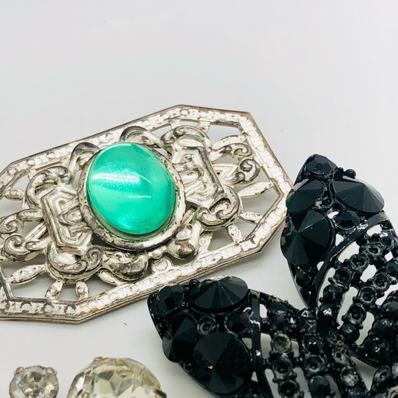Vintage Brooch Lot Black signed Weiss - Picture 7 of 9